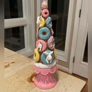 Sweet Treats 15" Easter Pink Pedestal Faux Donut Doughnut Glazed Tree /NWT